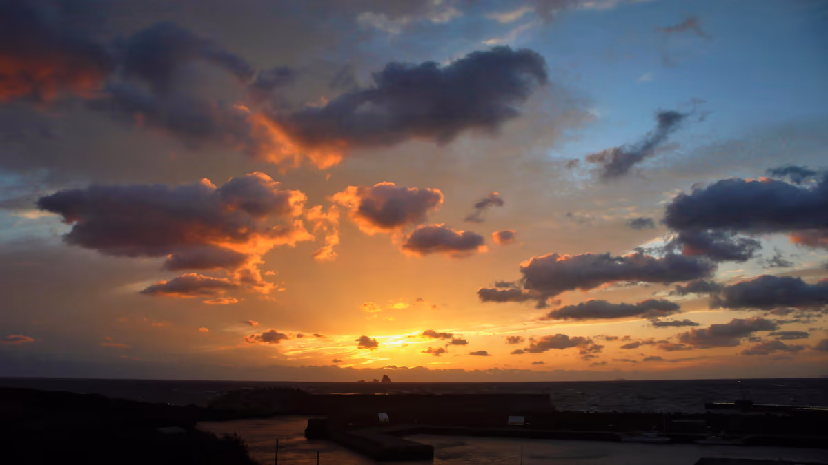 投稿写真：大荒れの日の夕陽
