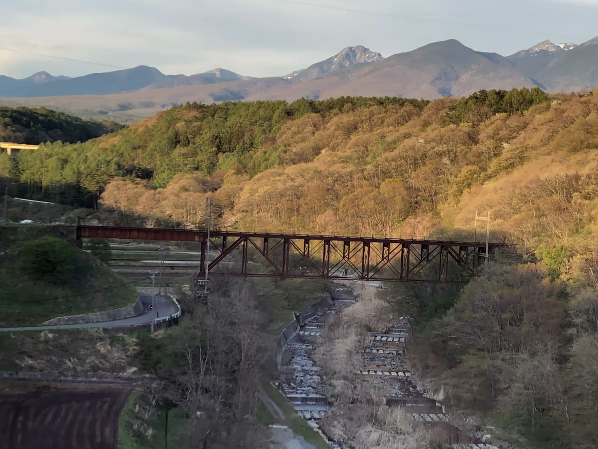投稿写真：立場川橋梁と八ヶ岳