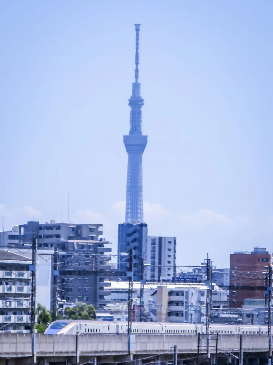 投稿写真：東京スカイツリーとE7系