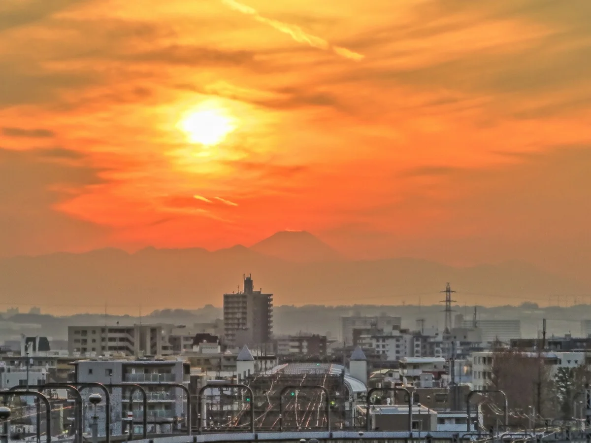 投稿写真：夕日と富士山