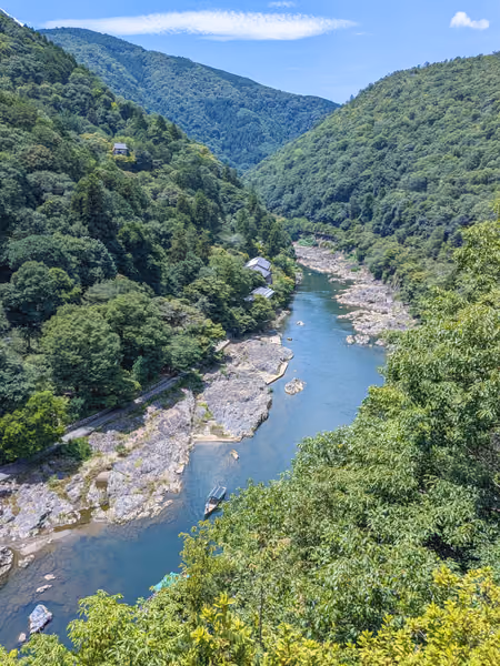 投稿：夏の京都・嵐山公園 亀山展望台より〜緑の谷を流れる青い風