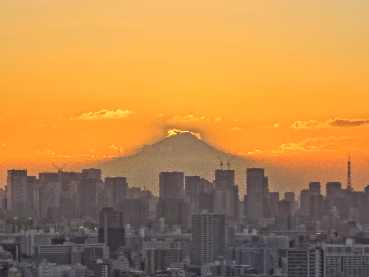 投稿写真：ダイヤモンド富士終了後の富士山