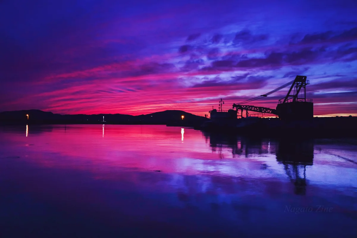 投稿写真：漁港と夕焼け