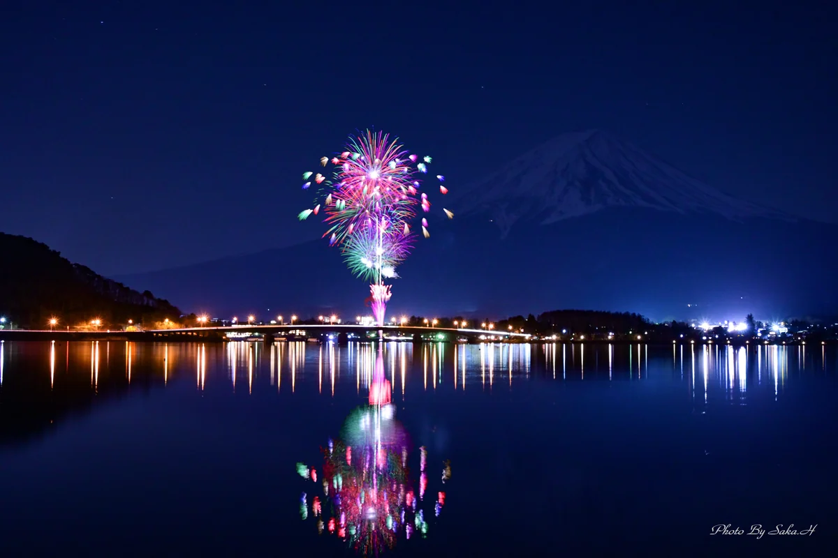 投稿写真：河口湖冬花火