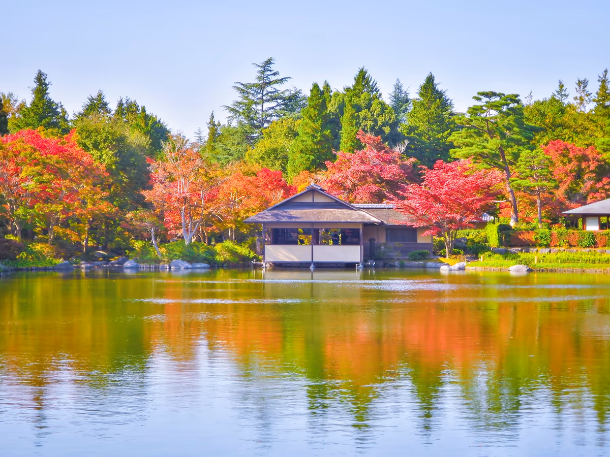 投稿写真：紅葉と青空のリフレクション