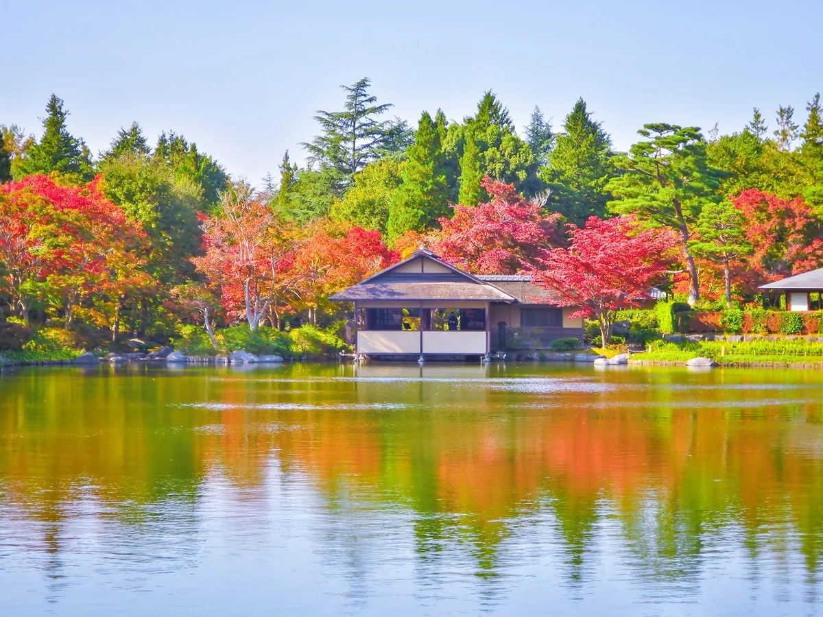 投稿写真：紅葉と青空のリフレクション