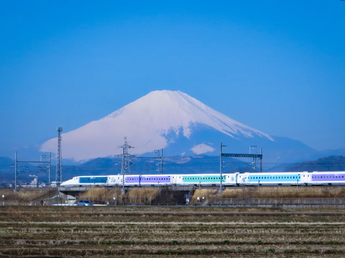 投稿写真：ディズニー新幹線と化粧直しした富士山