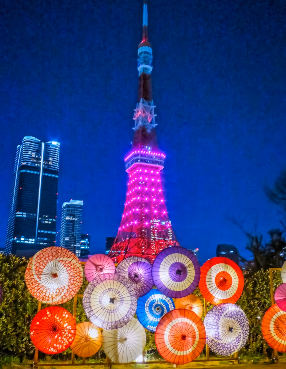 投稿写真：和傘と東京タワー