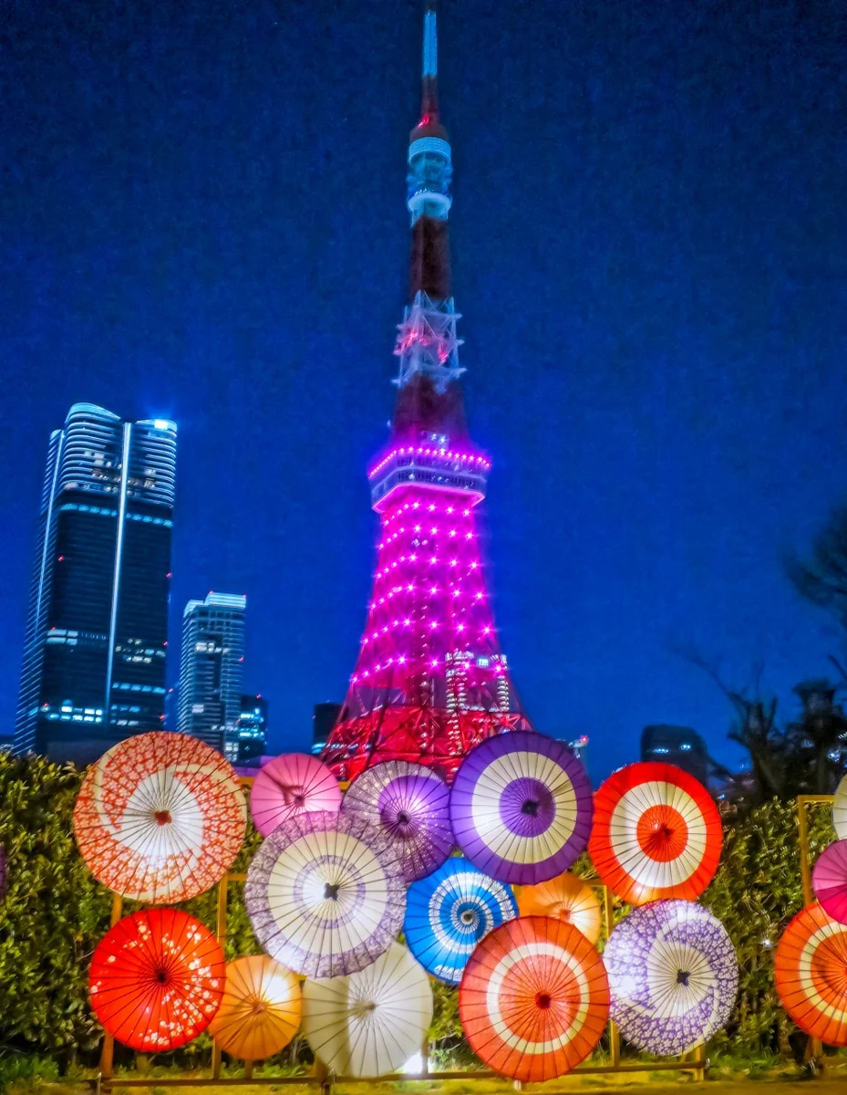 投稿写真：和傘と東京タワー