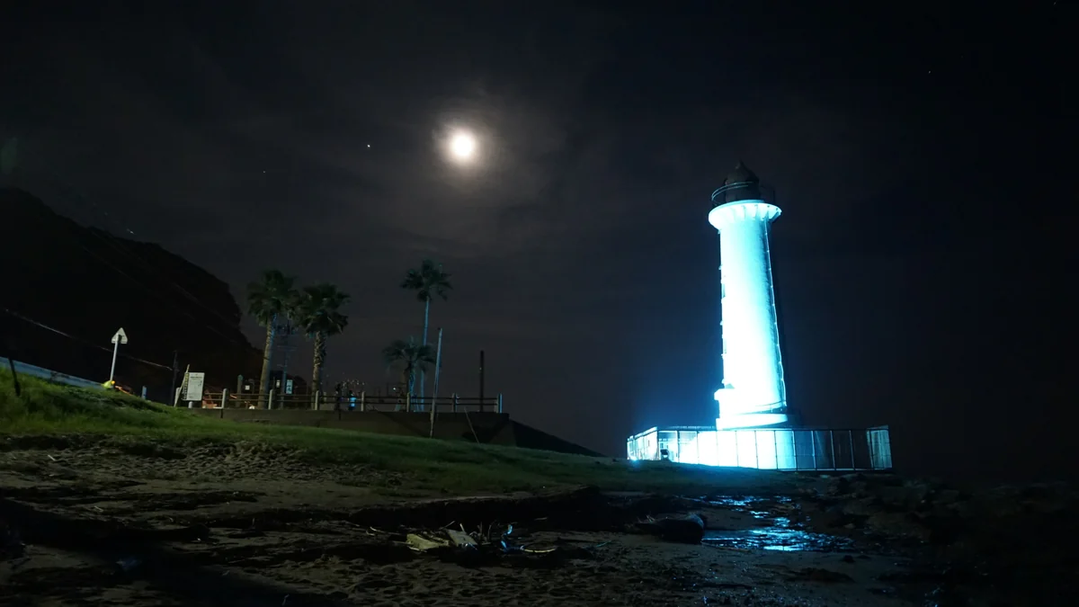 投稿写真：野間埼灯台　夜のライトアップ