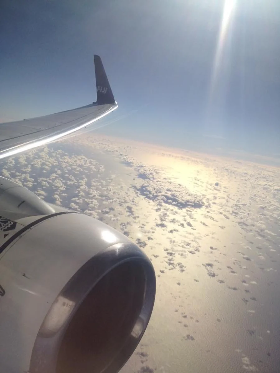 投稿写真：飛行機からの夕焼け