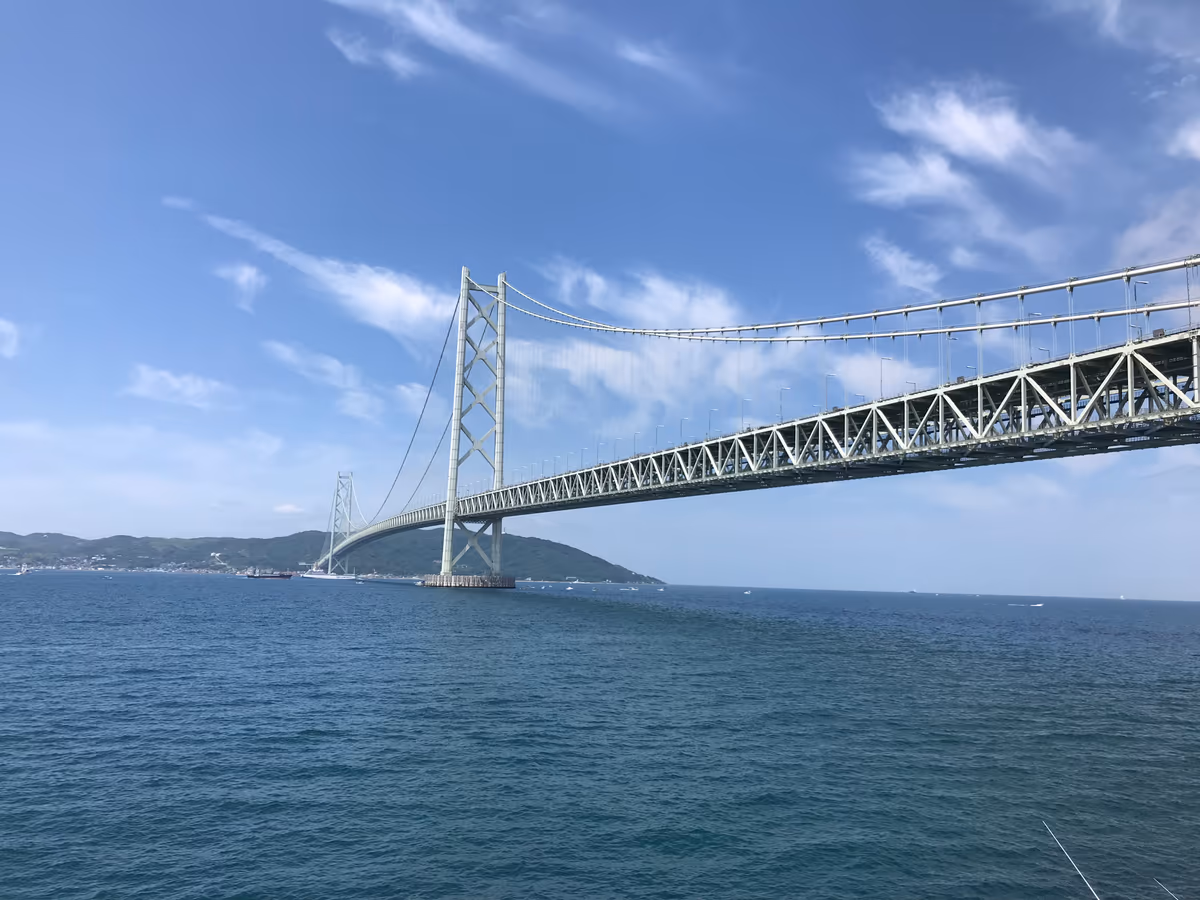 投稿写真：明石海峡大橋と淡路島