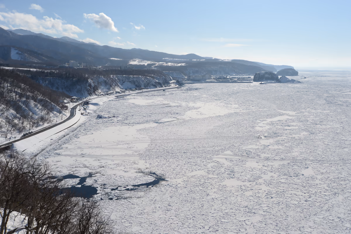 投稿写真：流氷に覆われる海