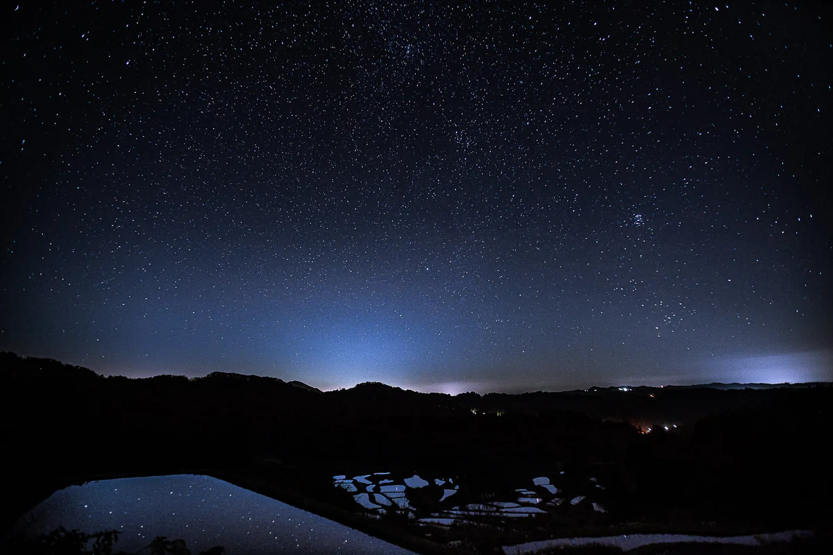 投稿写真：星峠の棚田と星空