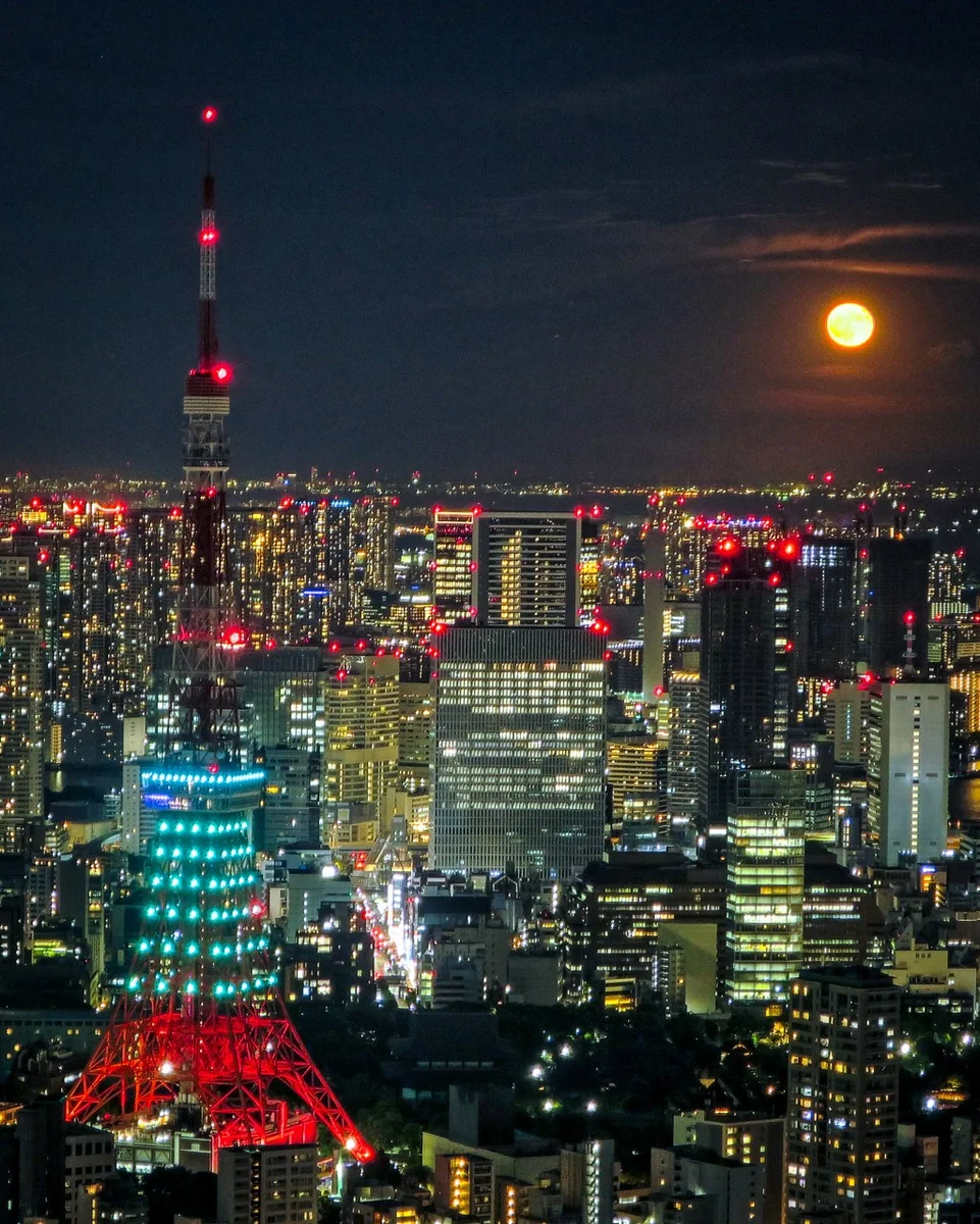 投稿写真：東京タワーと満月