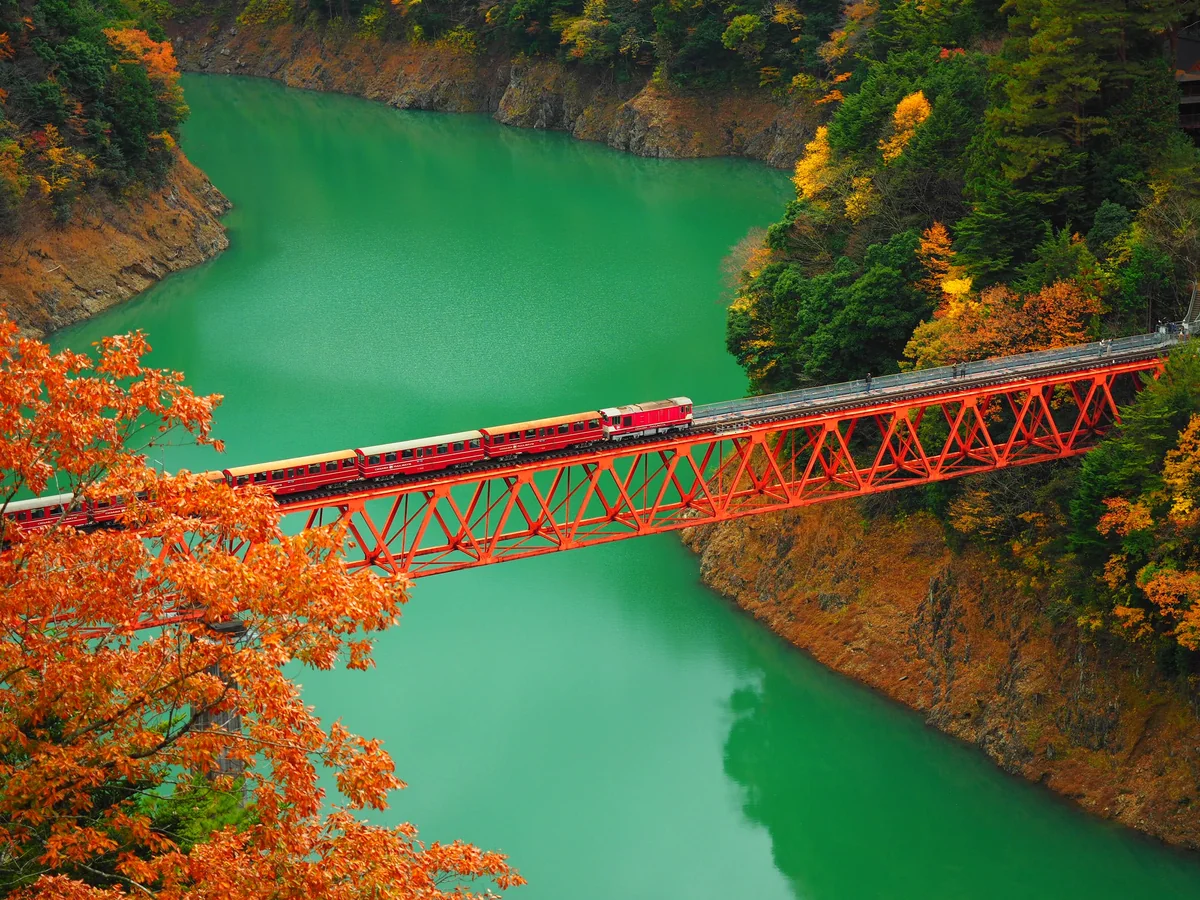 投稿写真：秋の奥大井湖上駅