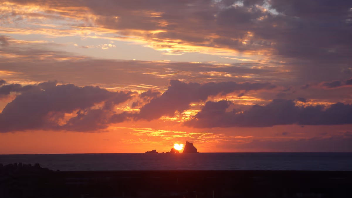投稿写真：夕陽がハートになってる