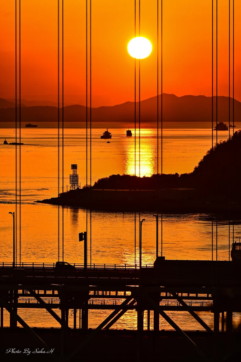 投稿写真：瀬戸大橋の夕陽