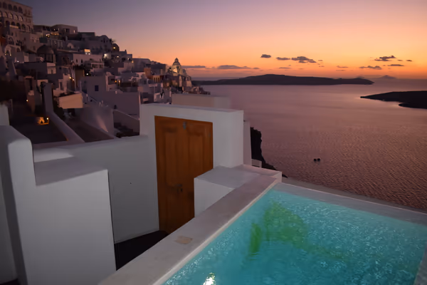 投稿：ギリシャ　サントリーニ島　夕焼け