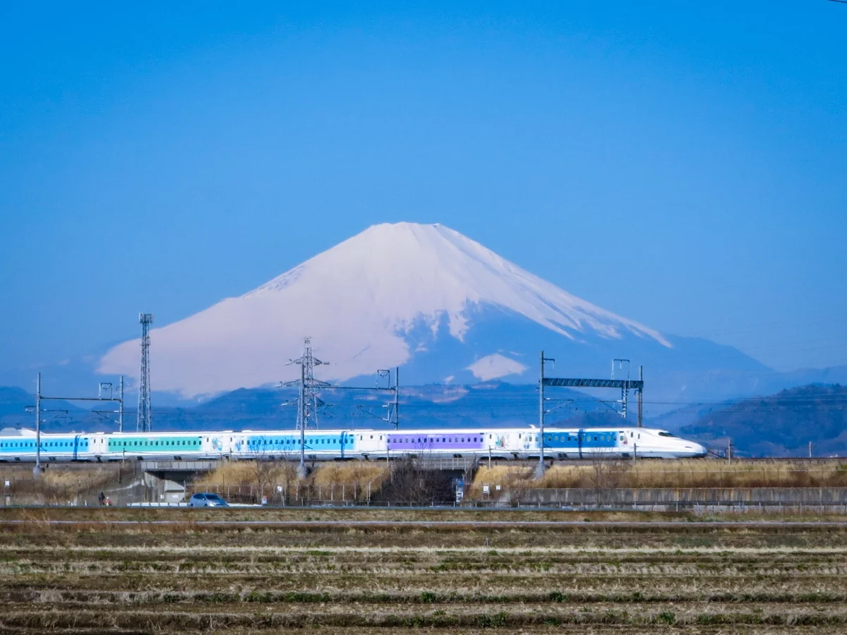 投稿写真：ディズニー新幹線と化粧直しした富士山