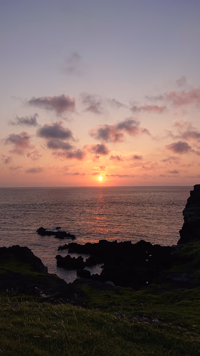 投稿写真：壱岐 牧崎に沈む夕陽