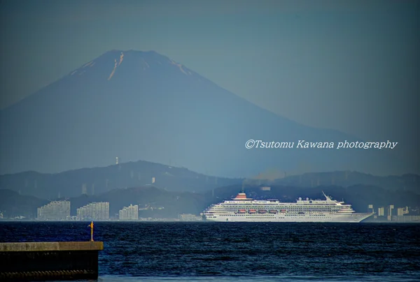 投稿：朝陽に輝く船窓美しきや、飛鳥Ⅱは優美なる姿成り♬
