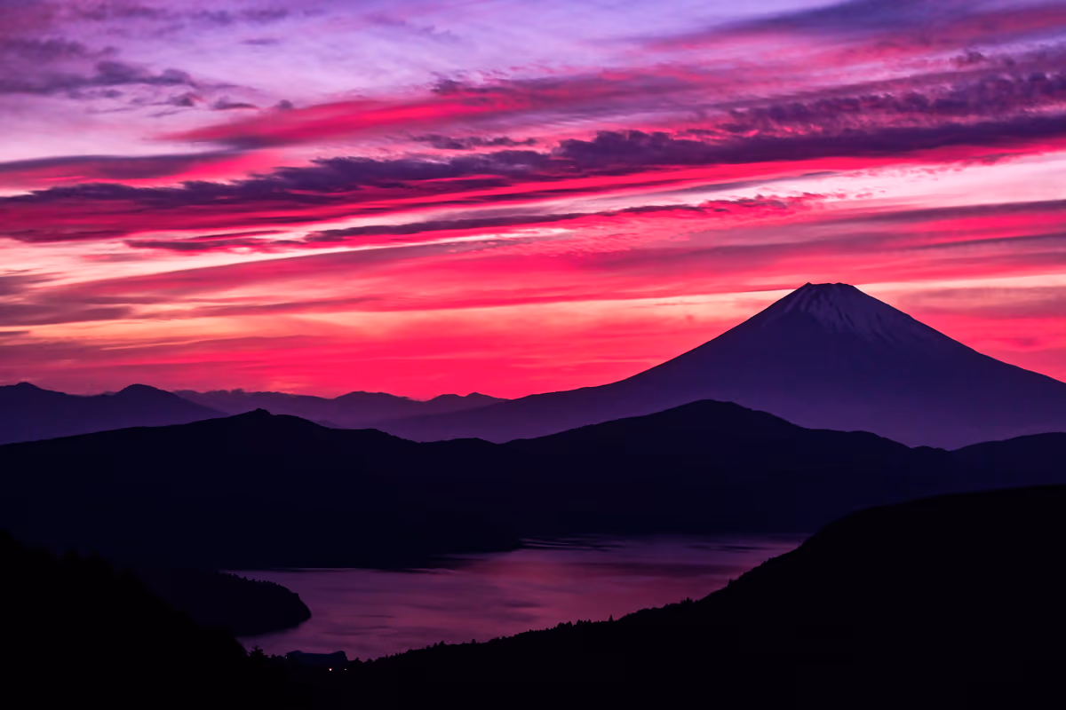 投稿写真：燃える富士