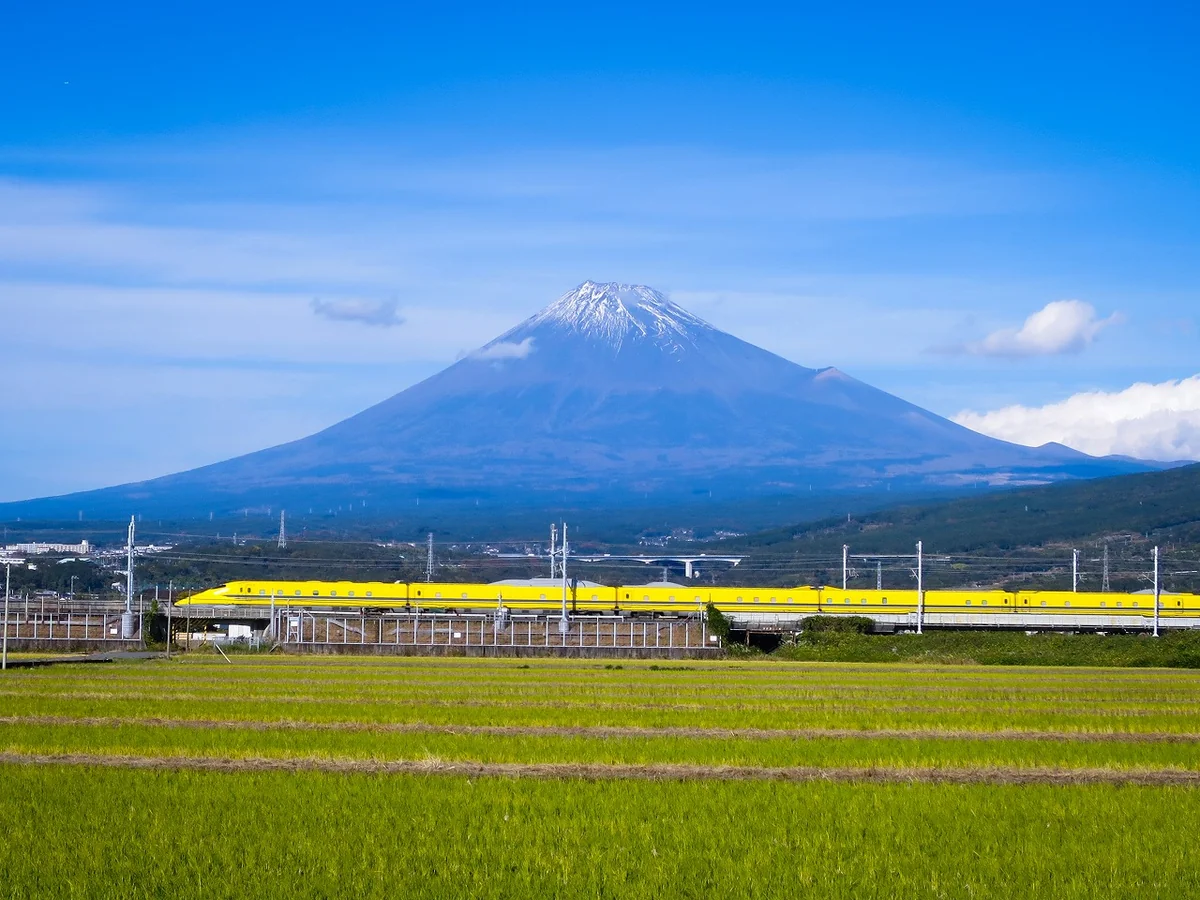投稿写真：ドクターイエローと冠雪富士