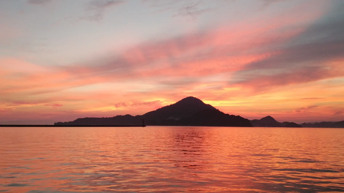 投稿写真：三津港から興居島を望む。