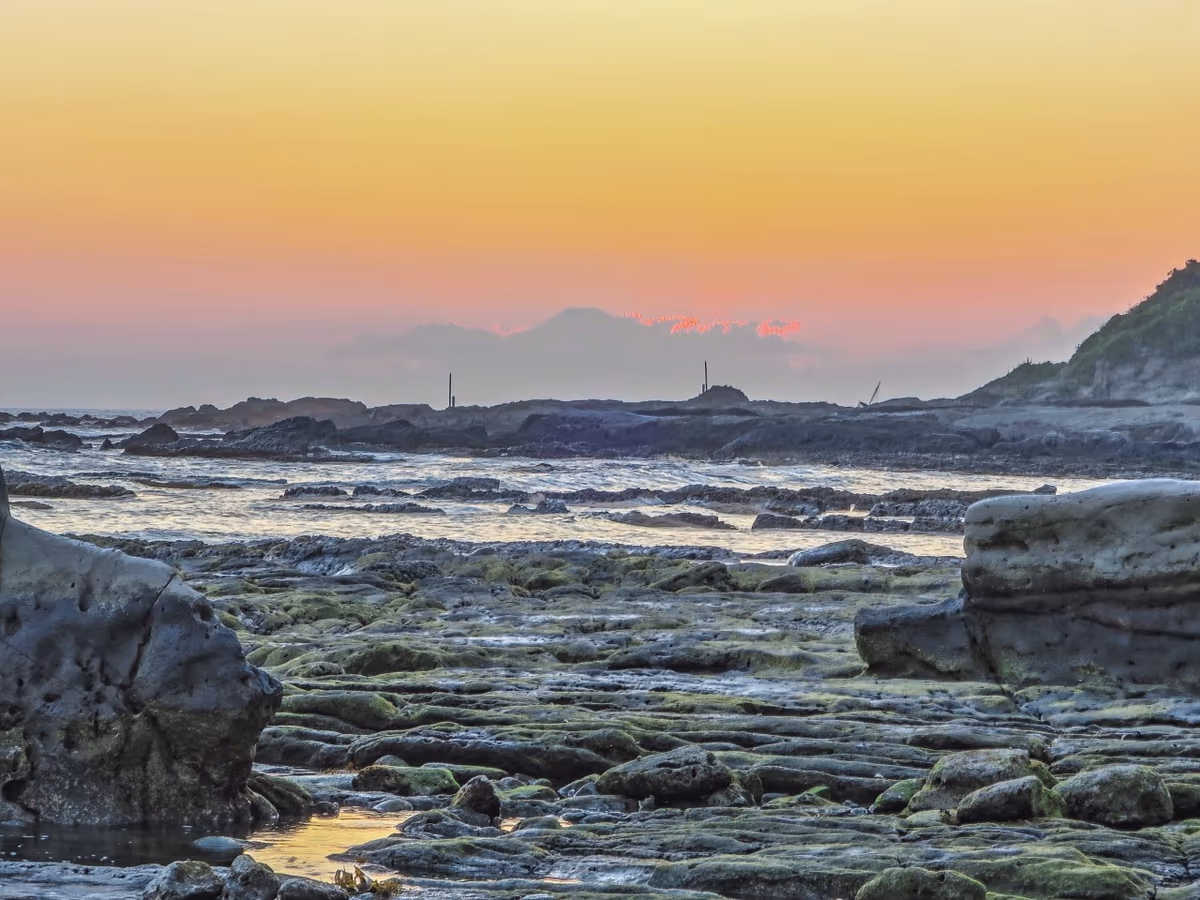 投稿写真：洗濯岩と夕富士