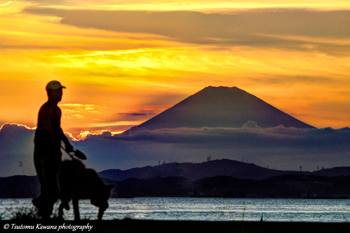 投稿写真：たそがれのひと時、富士も暮れ行く。