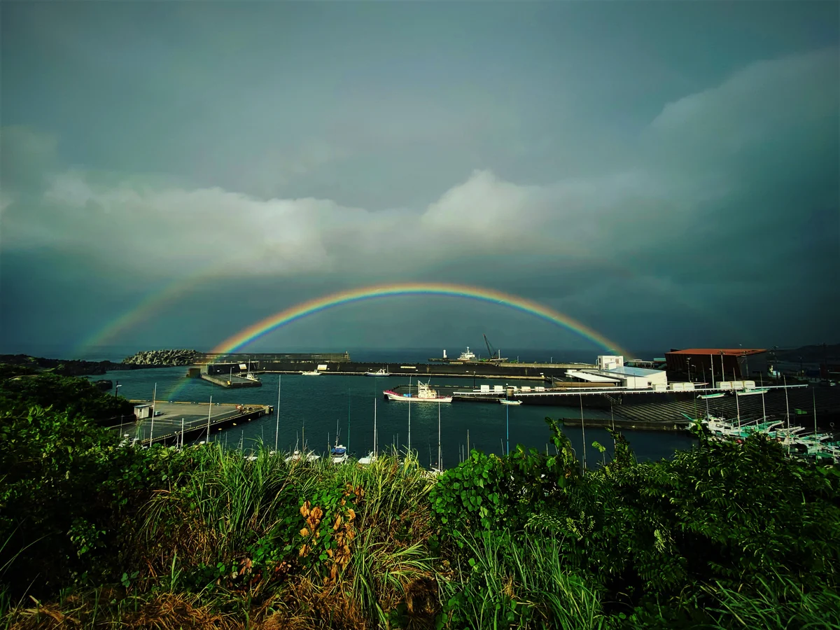 投稿写真：朝のダブルレインボー