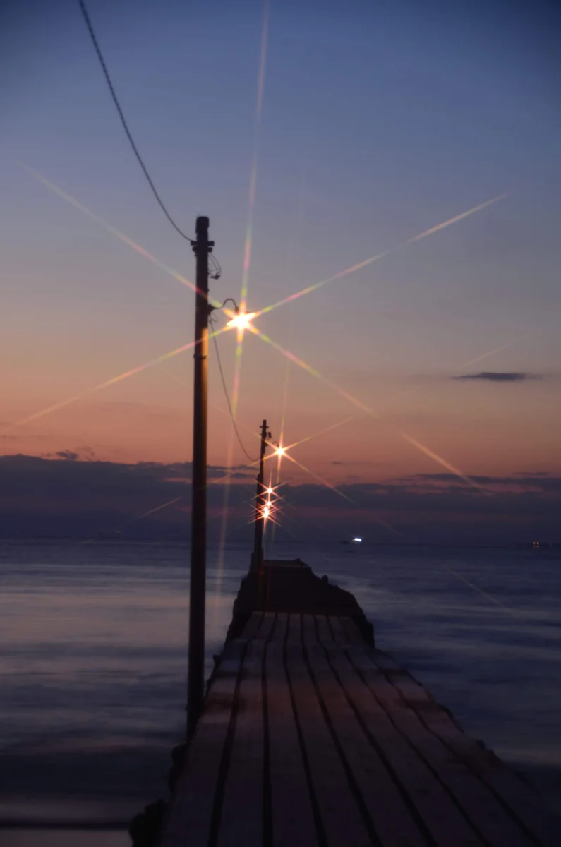 投稿写真：原岡桟橋　夕刻の灯り