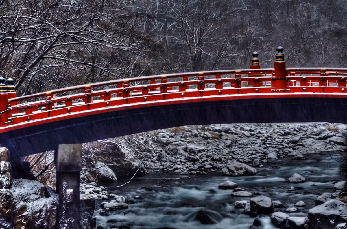 投稿写真：神橋雪景色