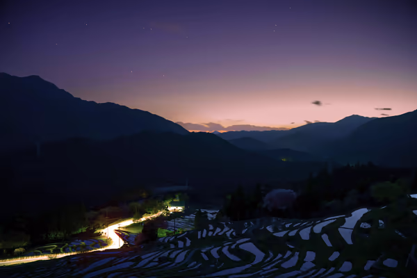 投稿：丸山千枚田棚田の夕景