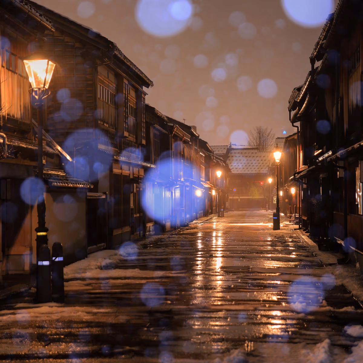 投稿写真：雪の金澤ひがし茶屋街