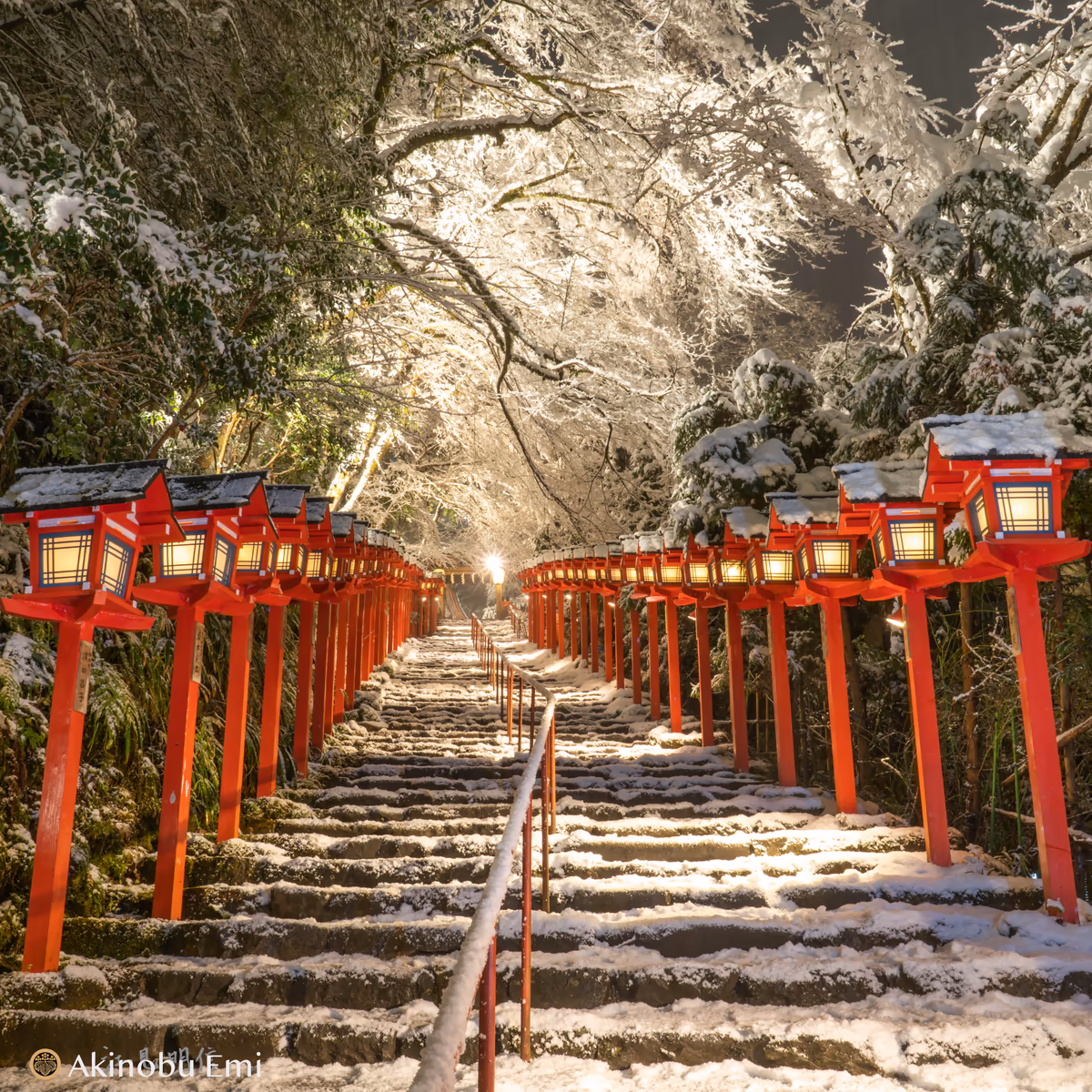 投稿写真：雪の貴船神社　ライトアップ