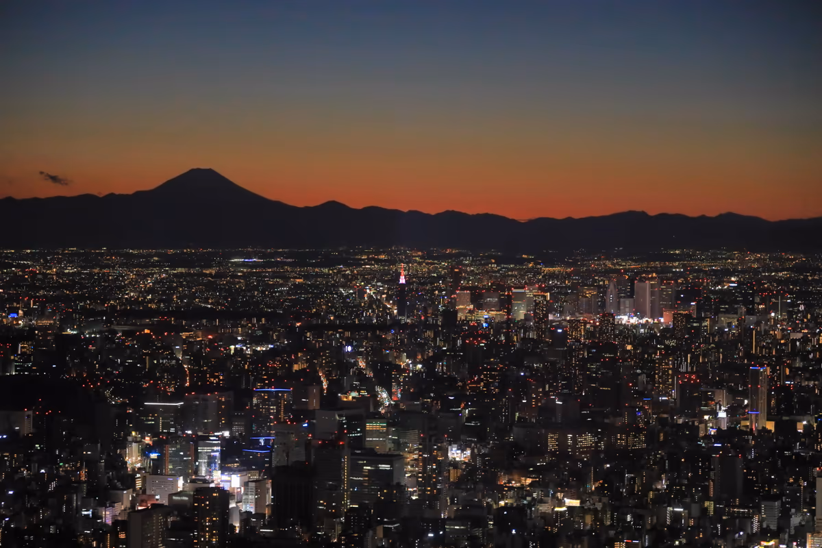 投稿写真：東京スカイツリーから見た夜景と富士山