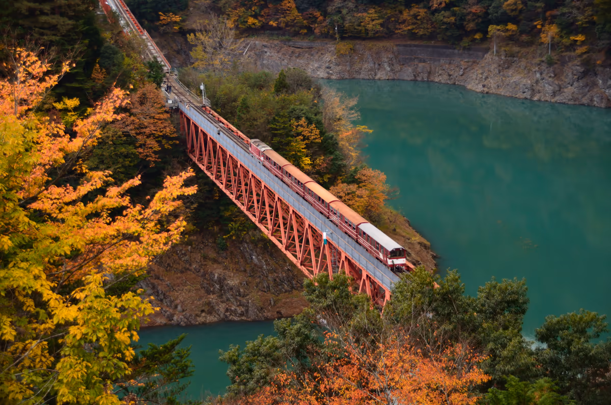 投稿写真：秋の奥大井湖上駅