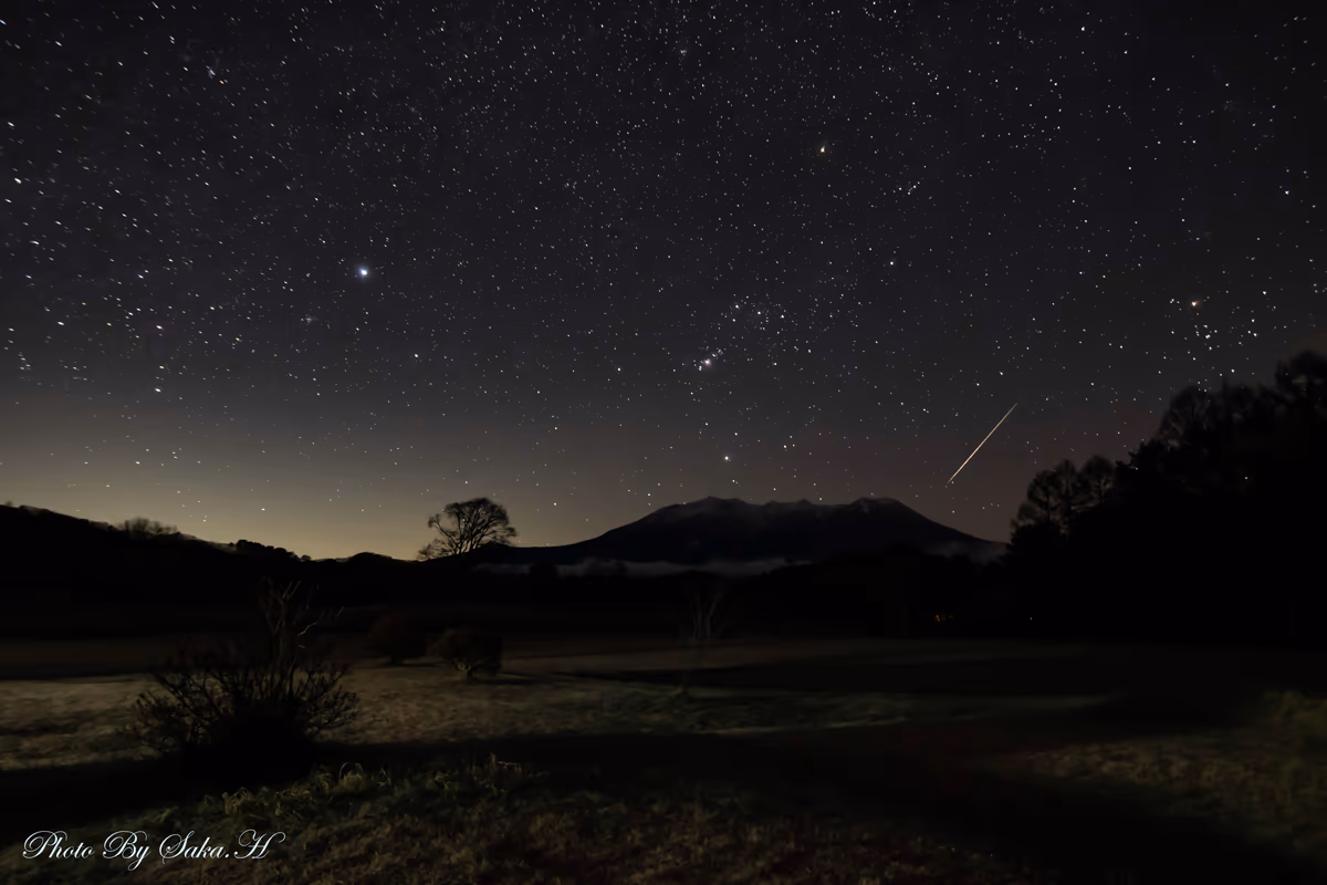 投稿写真：オリオン座と流れ星