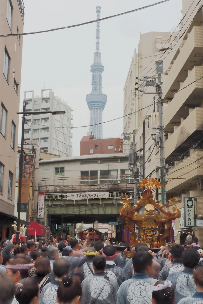 投稿写真：スカイツリーと神輿