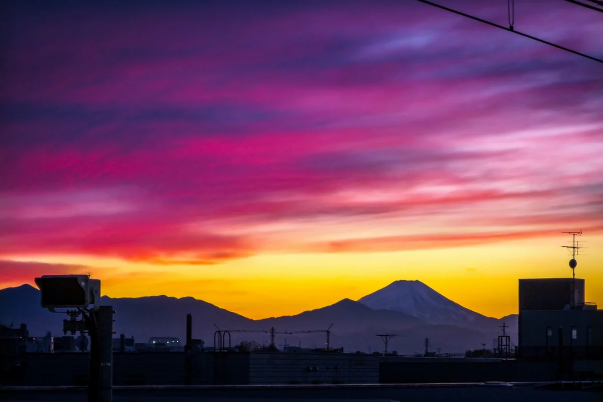 投稿写真：爆焼け夕富士