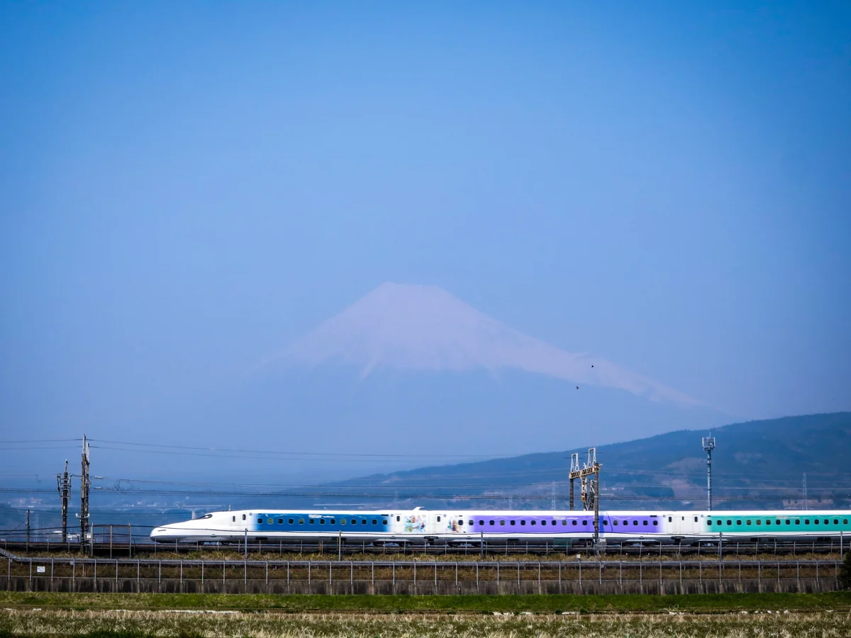 投稿写真：ディズニー新幹線と霞富士