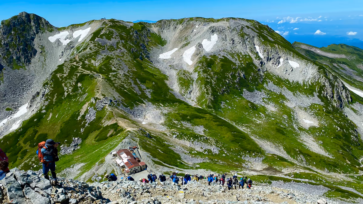 投稿写真：雄山中腹から見下ろす浄土山と一ノ越