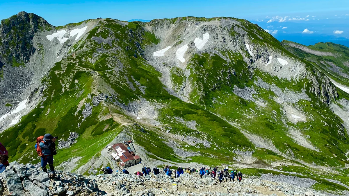投稿写真：雄山中腹から見下ろす浄土山と一ノ越